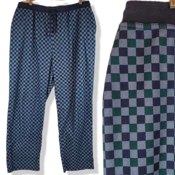 Royal Class Blue Green Checks Pajama Pants Size L Mens - Picture 1 of 7